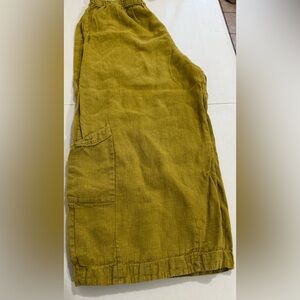 bryn walker Olive Green Mens Linen Shorts